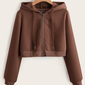 Brown crop hoodie